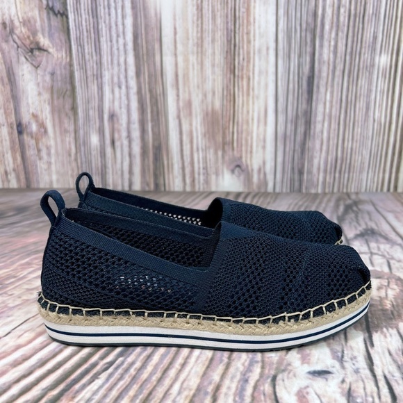 Bobs Skechers Mesh Blue Slip On Shoes - Picture 4 of 12